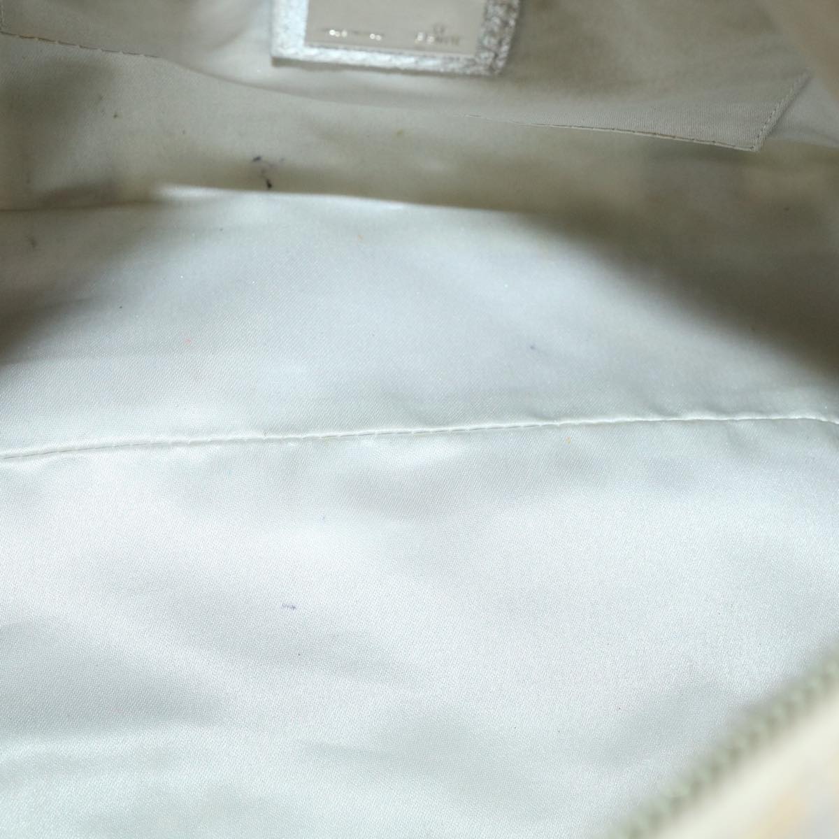 FENDI Zucchino Canvas Hand Bag Silver  40060