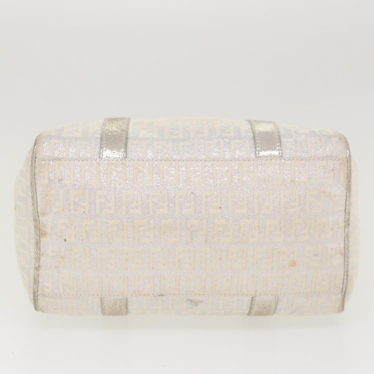 FENDI Zucchino Canvas Hand Bag Silver  40060