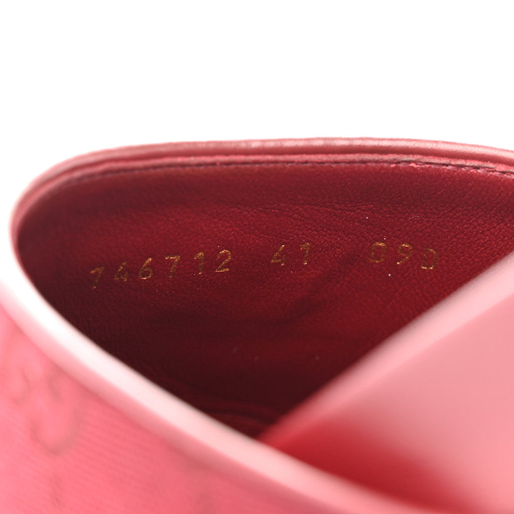 Gucci GG Supreme Monogram Womens Horsebit Slippers 41 Rosso Ancora