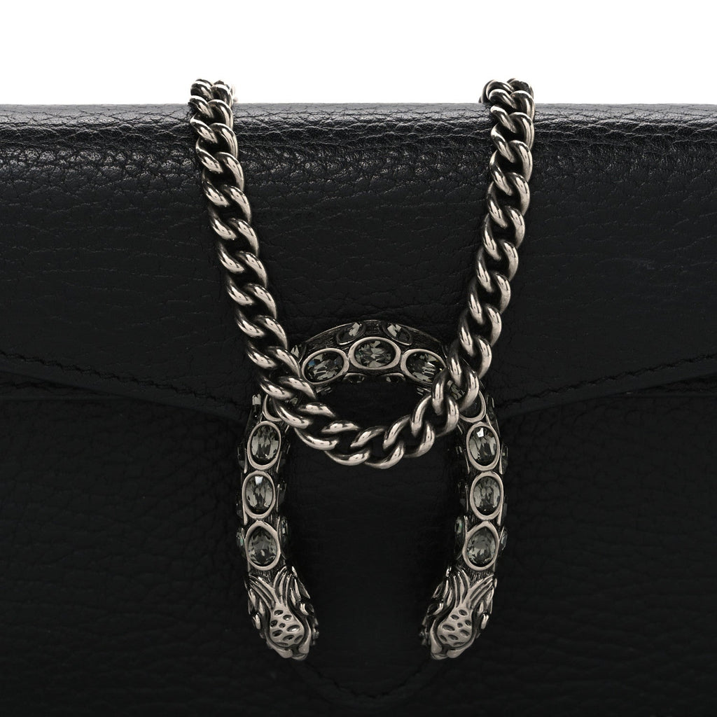 Gucci Calfskin Super Mini Dionysus Shoulder Bag Black