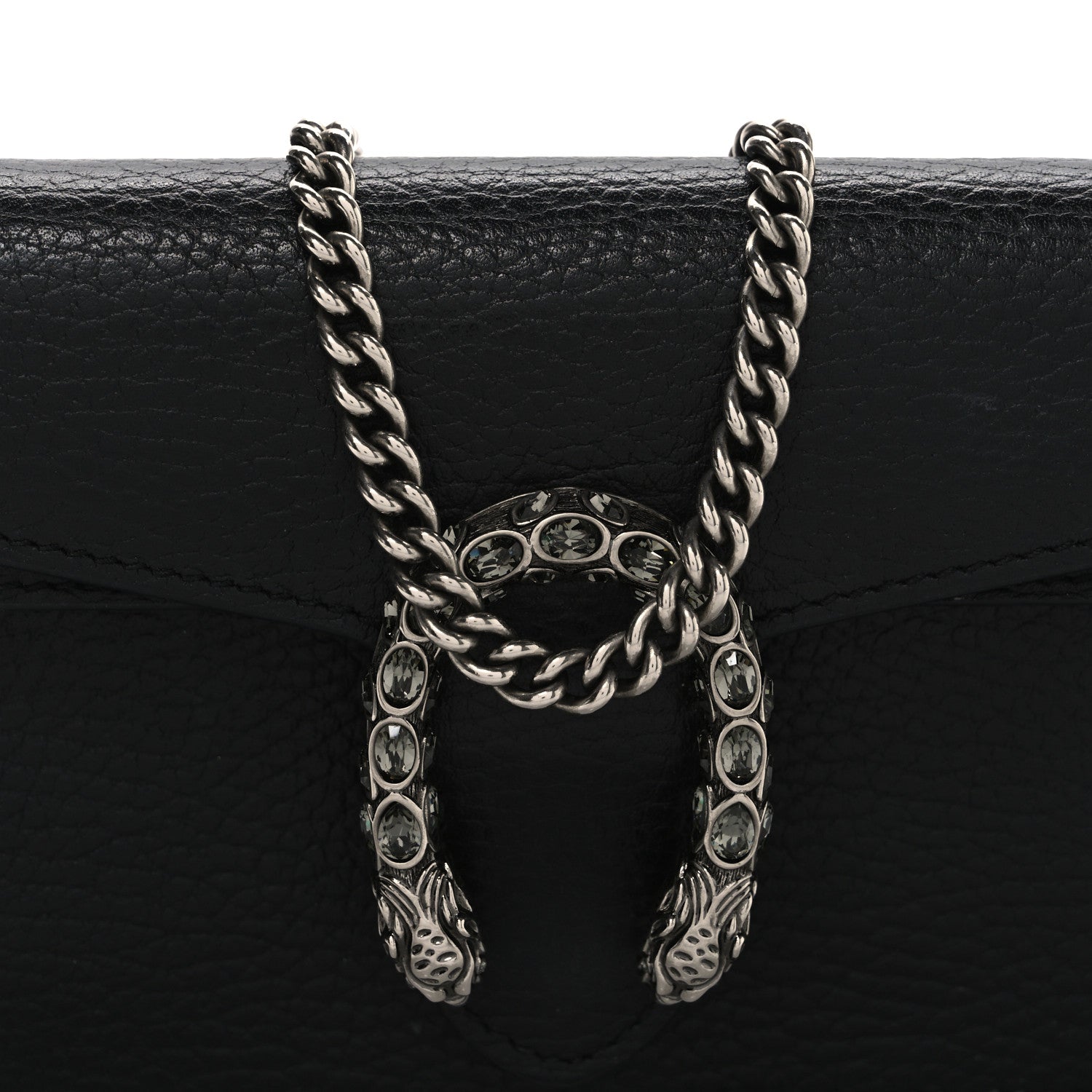 Gucci Calfskin Super Mini Dionysus Shoulder Bag Black