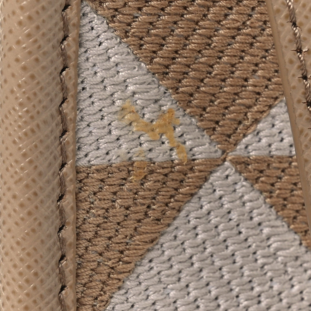 Prada Jacquard Saffiano Triangolo Symbole Embroidered Micro Tote Corda Talco