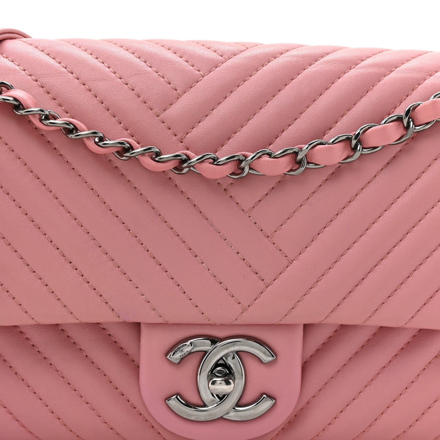 Chanel Lambskin Quilted Medium CC Crossing Flap Pink