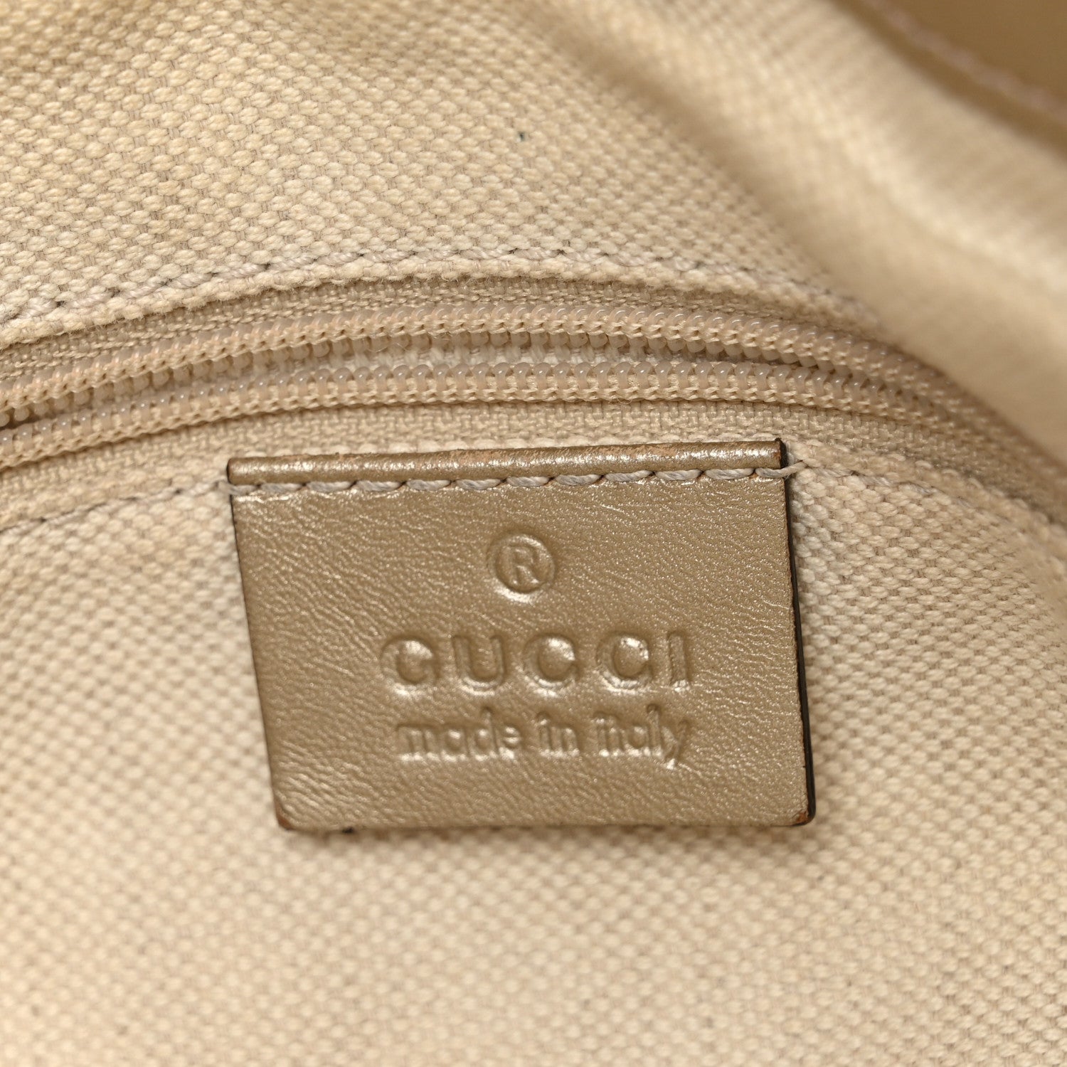 Gucci Metallic Monogram Large Sukey Top Handle Bag Beige Gold