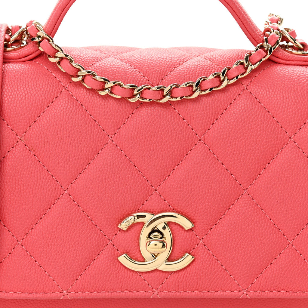 Chanel Caviar Quilted Small Business Affinity Flap Coral