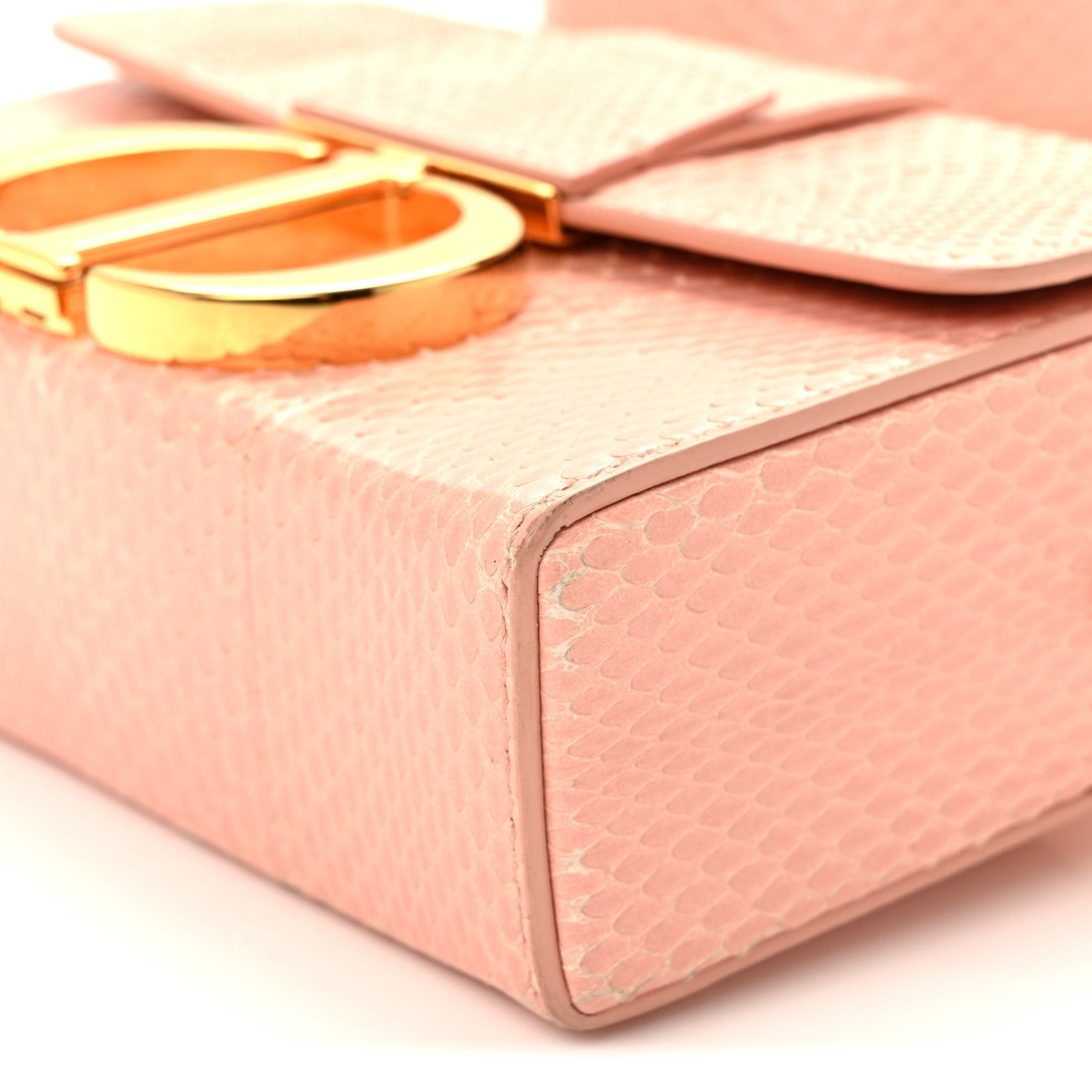 Christian Dior Snakeskin 30 Montaigne Box Bag Rose Clair