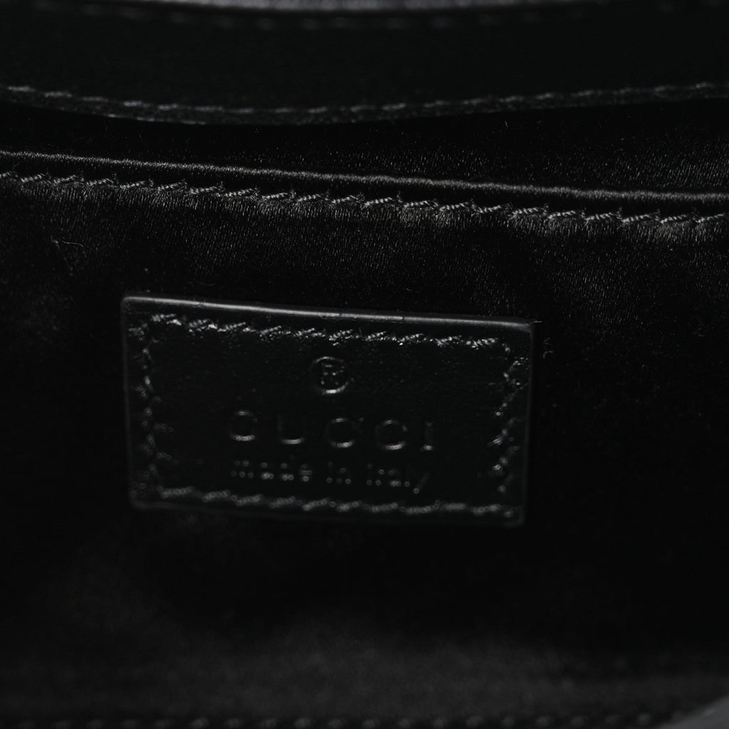 Gucci Nappa Vertical Matelasse Small Maxi Horsebit Chain Shoulder Bag Black