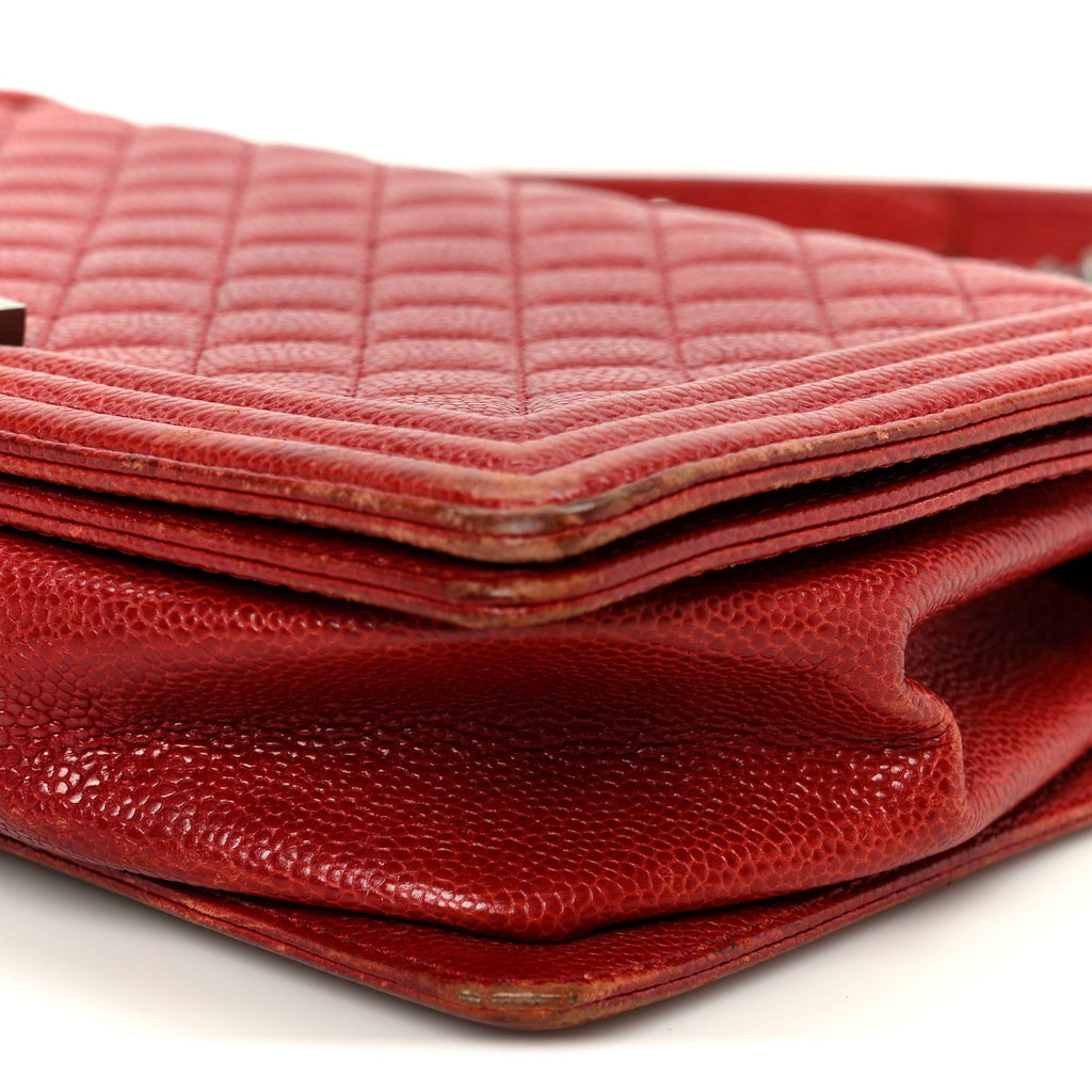 Chanel Caviar Quilted New Medium Boy Flap Dark Red