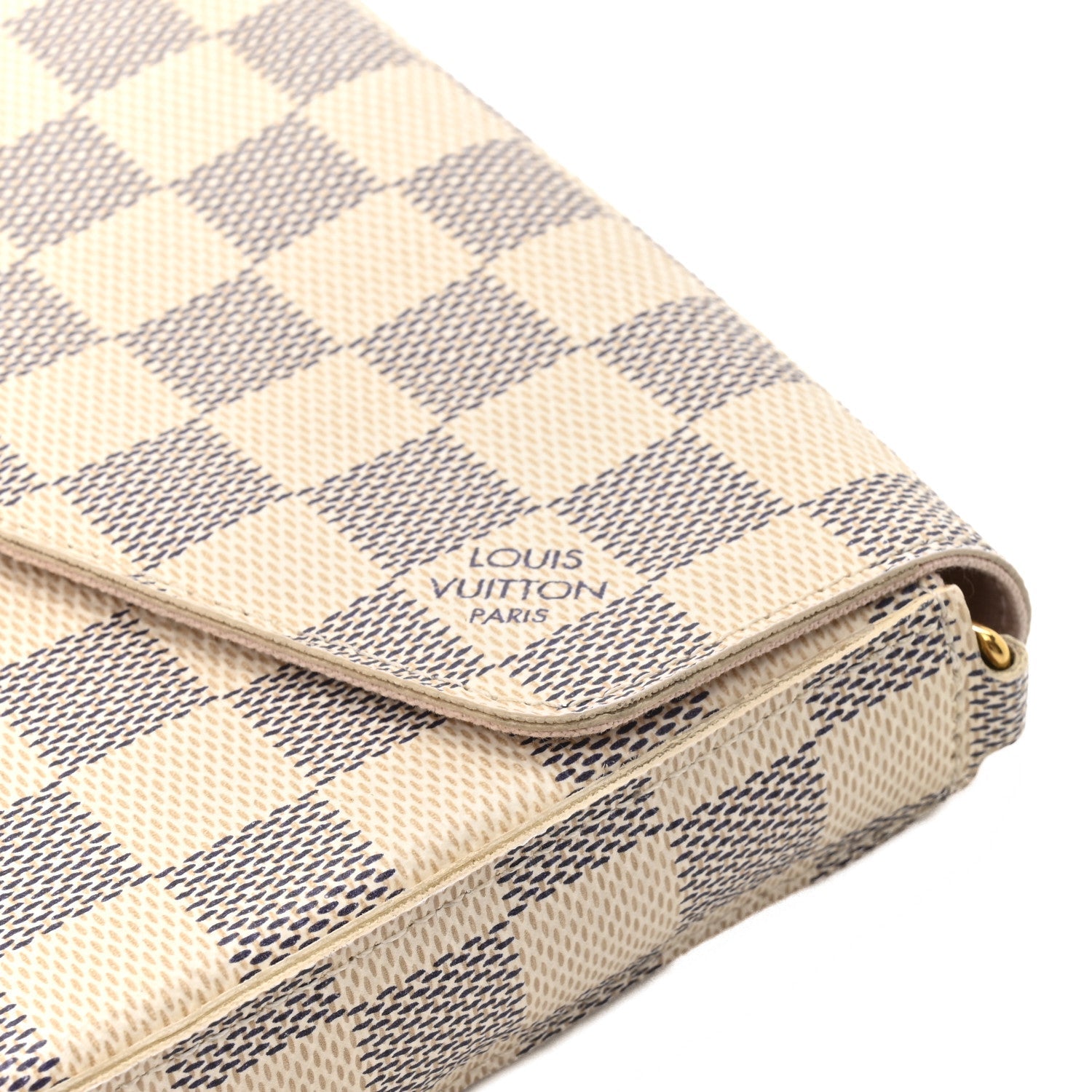 Louis Vuitton Damier Azur Pochette Felicie Chain Wallet Rose Ballerine