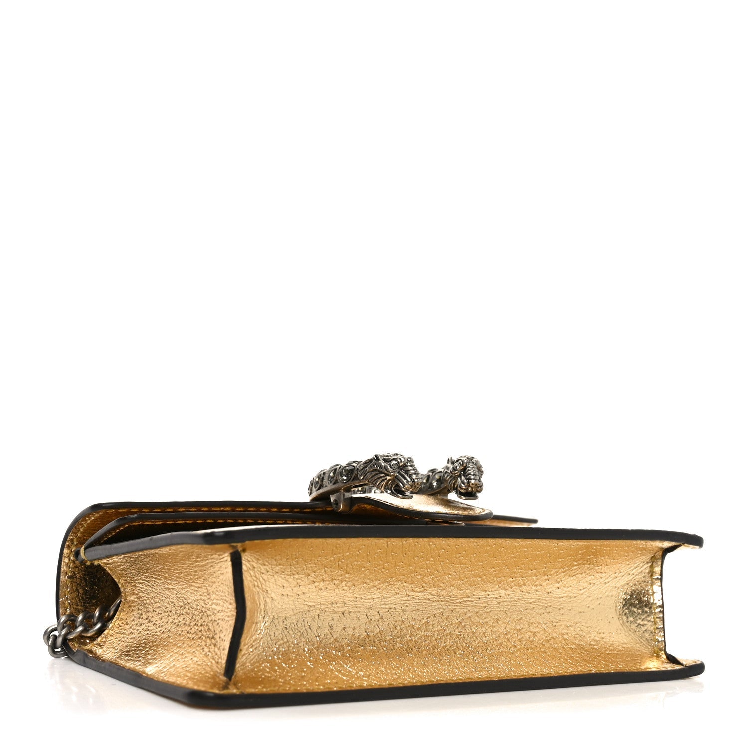 Gucci Metallic Calfskin Super Mini Dionysus Shoulder Bag Gold