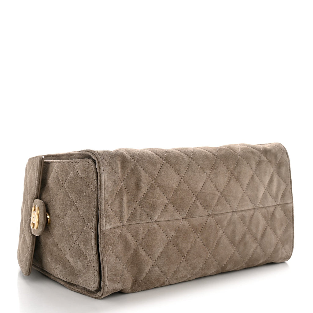 Chanel Suede Quilted Medium Chanel 25 Handbag Grey