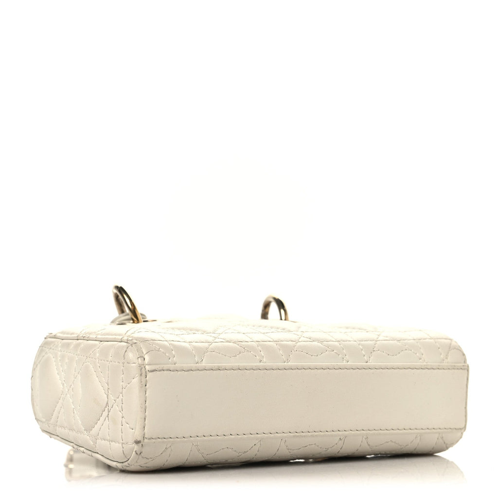 Christian Dior Lambskin Cannage Dioramour Micro Lady D-Joy Latte