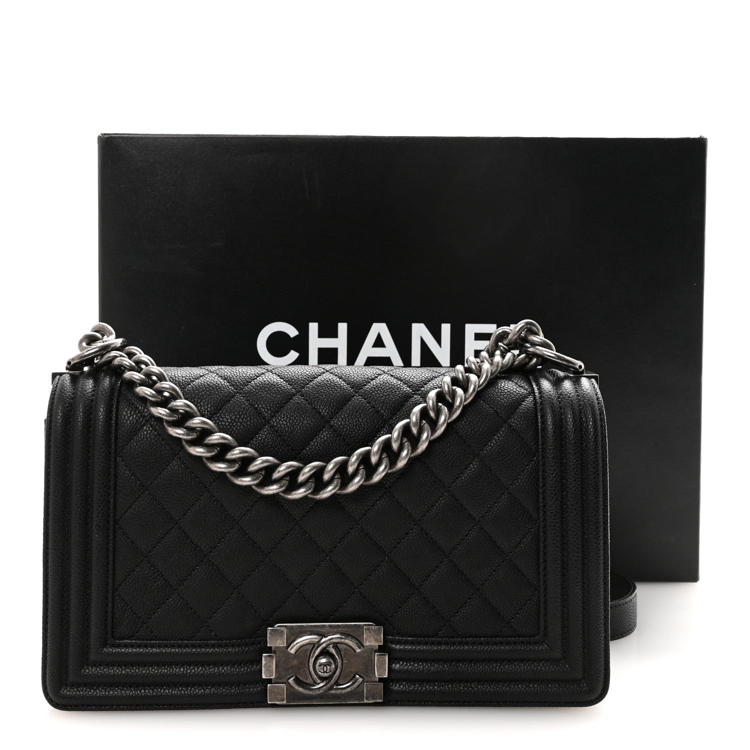 Chanel Caviar Quilted Medium Boy Flap Black