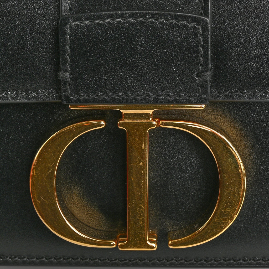 Christian Dior Smooth Calfskin Micro 30 Montaigne Flap Bag Black