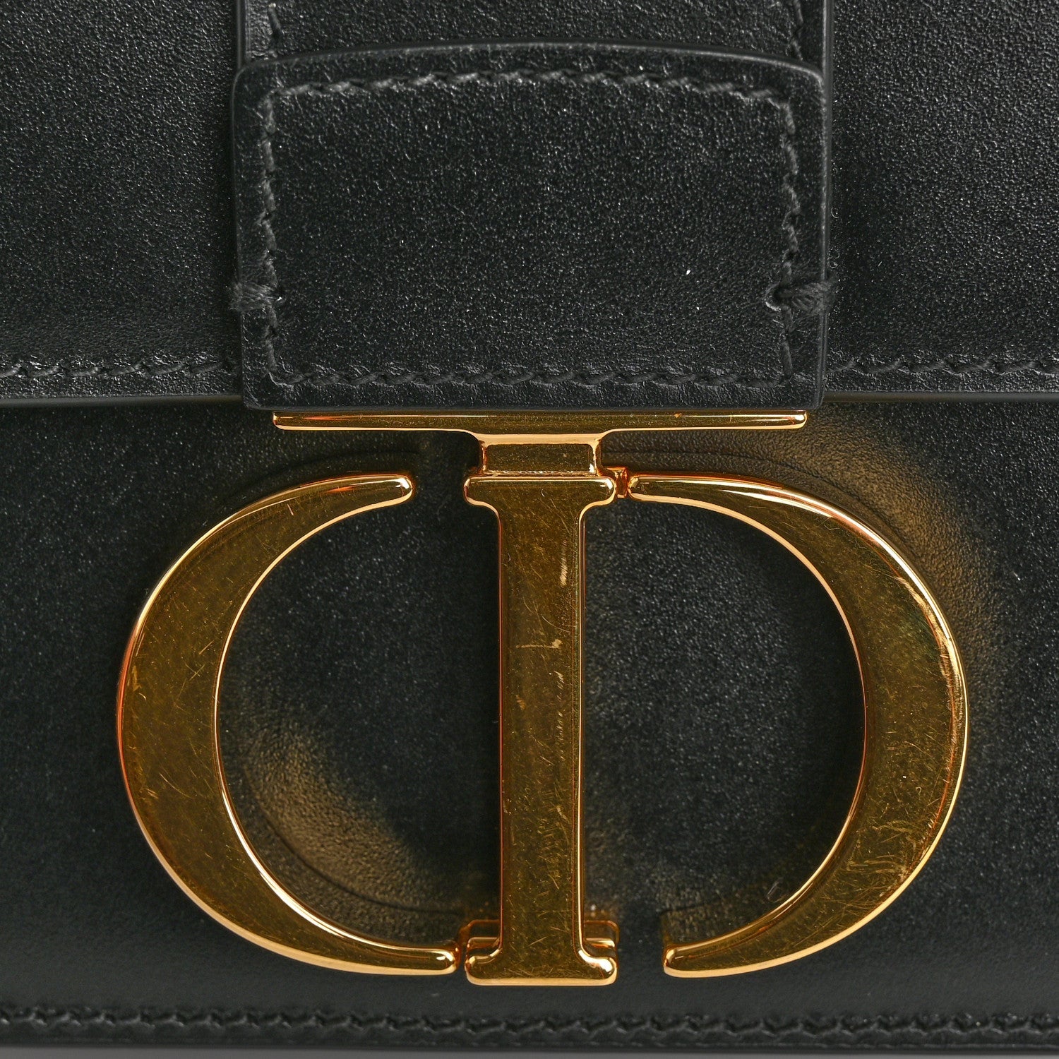 Christian Dior Smooth Calfskin Micro 30 Montaigne Flap Bag Black