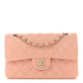 Chanel Lambskin Quilted Small Double Flap Light Orange
