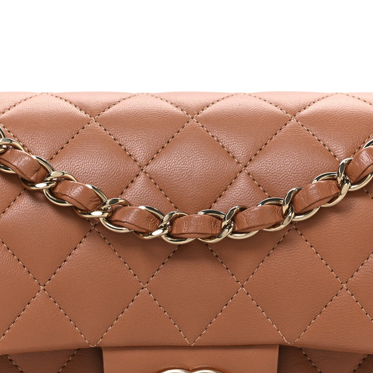 Chanel Lambskin Quilted Small Double Flap Brown