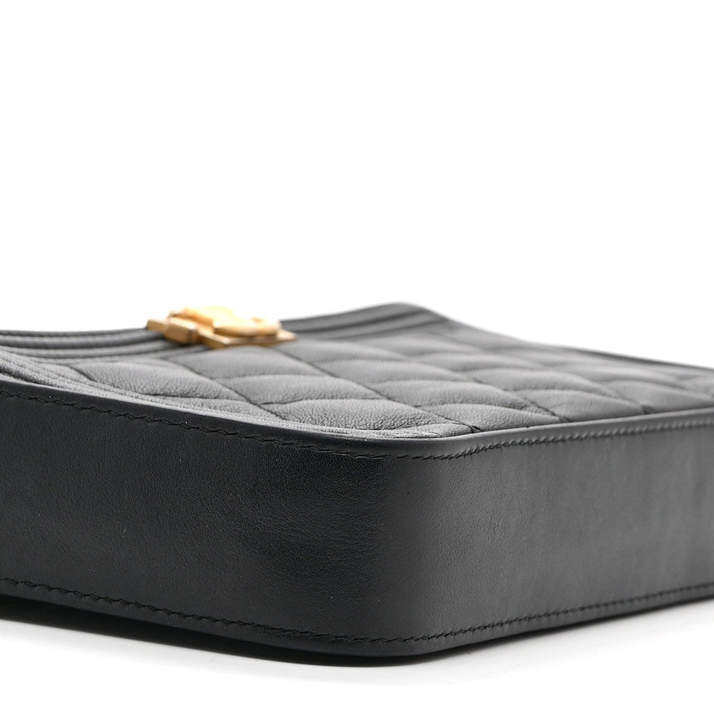 Chanel Calfskin Quilted Small Boy Clutch With Chain Black