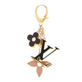 Louis Vuitton Metal Enamel Fleur De Monogram Bag Charm Dore
