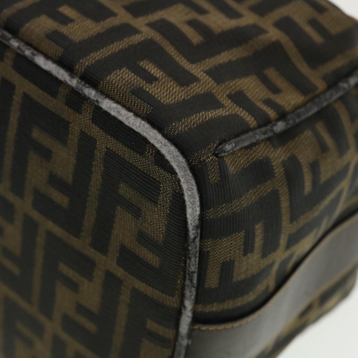 FENDI Vanity Zucca Canvas Cosmetic Pouch Black Brown  40323