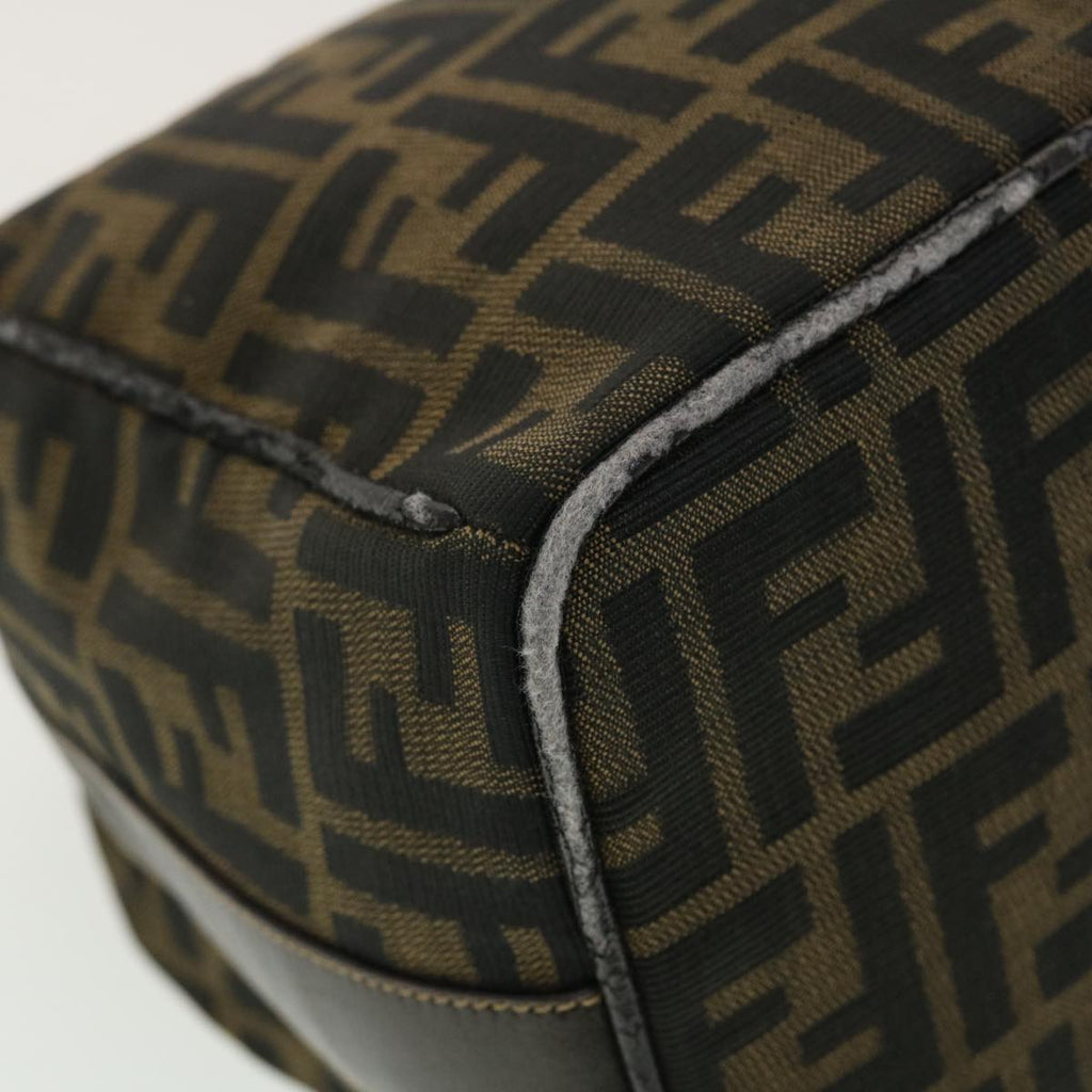 FENDI Vanity Zucca Canvas Cosmetic Pouch Black Brown  40323