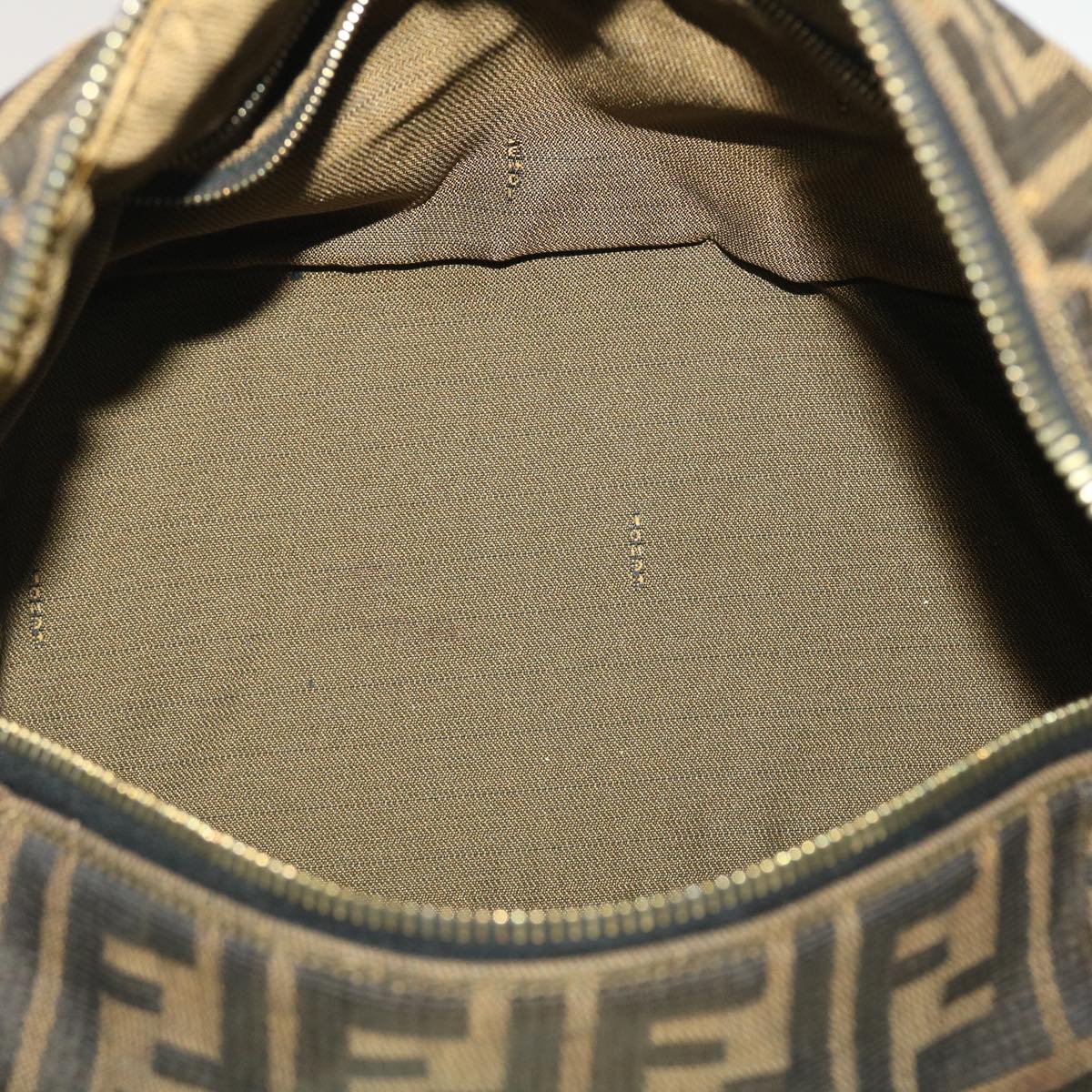 FENDI Vanity Zucca Canvas Cosmetic Pouch Black Brown  40323