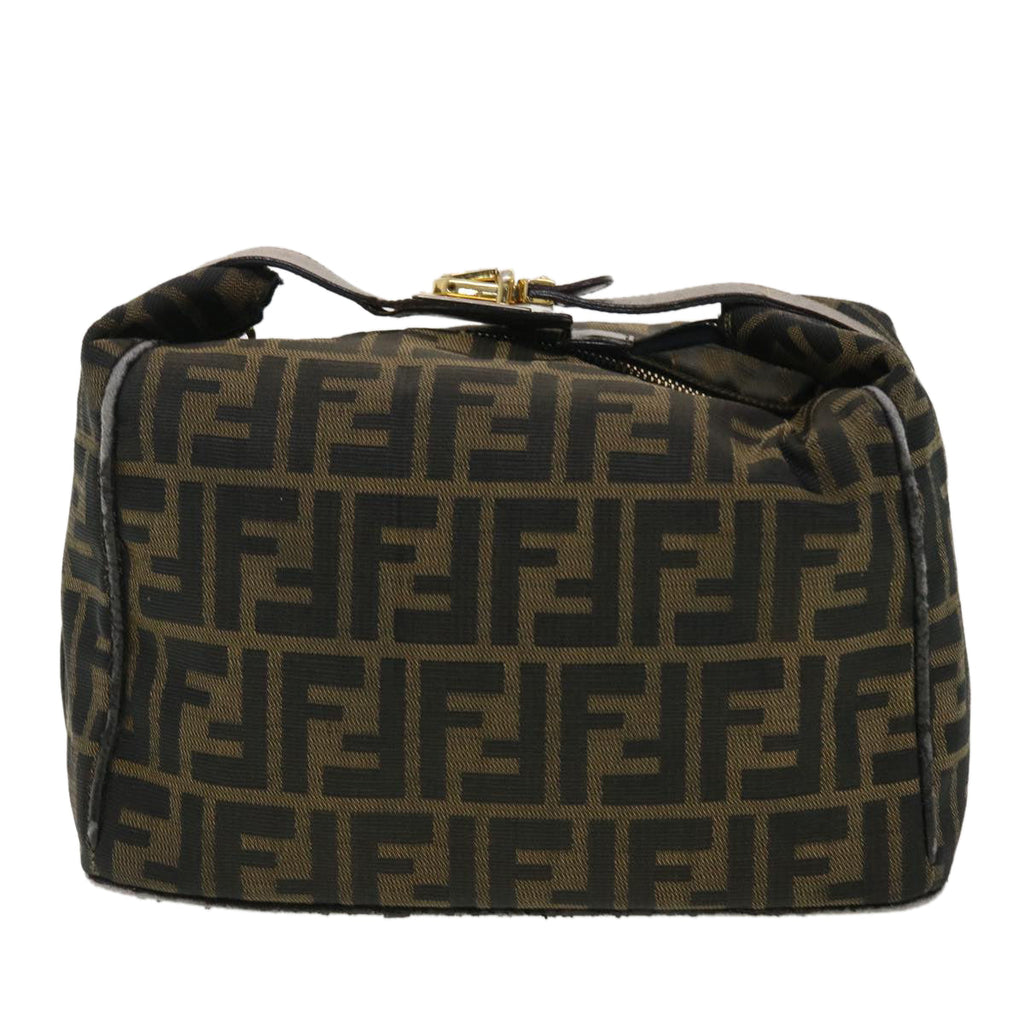 FENDI Vanity Zucca Canvas Cosmetic Pouch Black Brown  40323