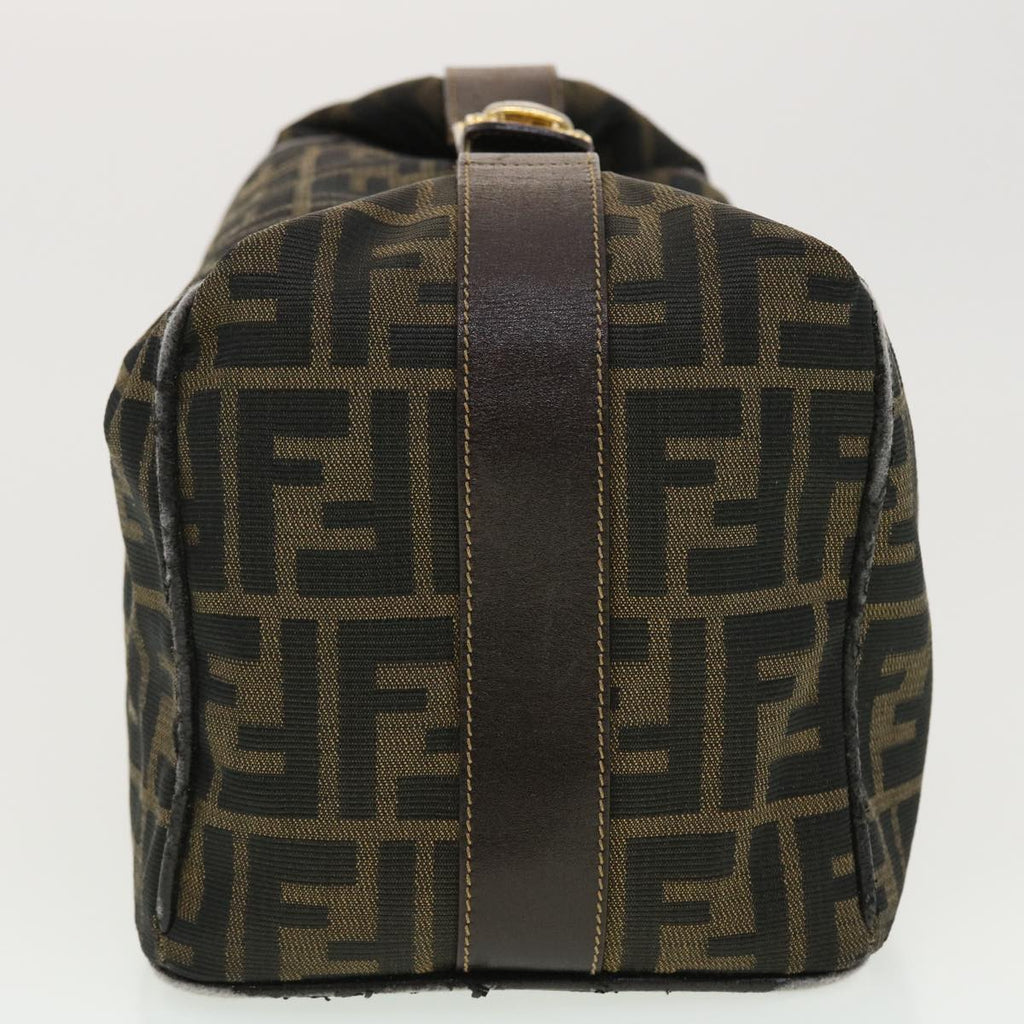 FENDI Vanity Zucca Canvas Cosmetic Pouch Black Brown  40323