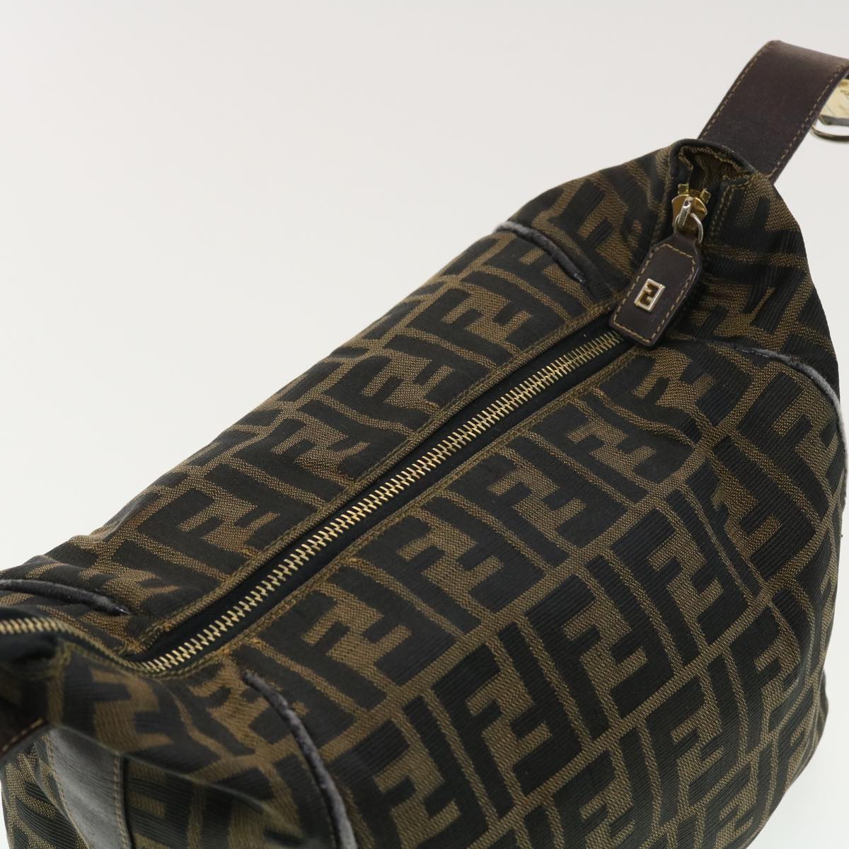FENDI Vanity Zucca Canvas Cosmetic Pouch Black Brown  40323