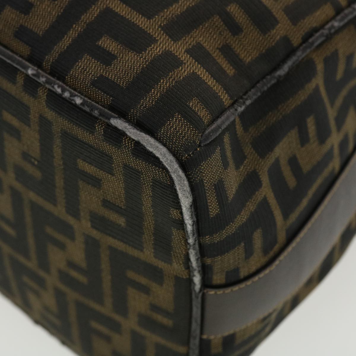FENDI Vanity Zucca Canvas Cosmetic Pouch Black Brown  40323