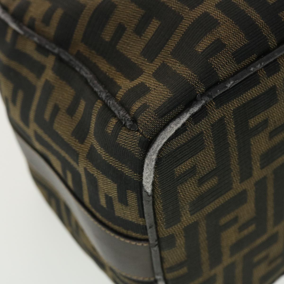 FENDI Vanity Zucca Canvas Cosmetic Pouch Black Brown  40323