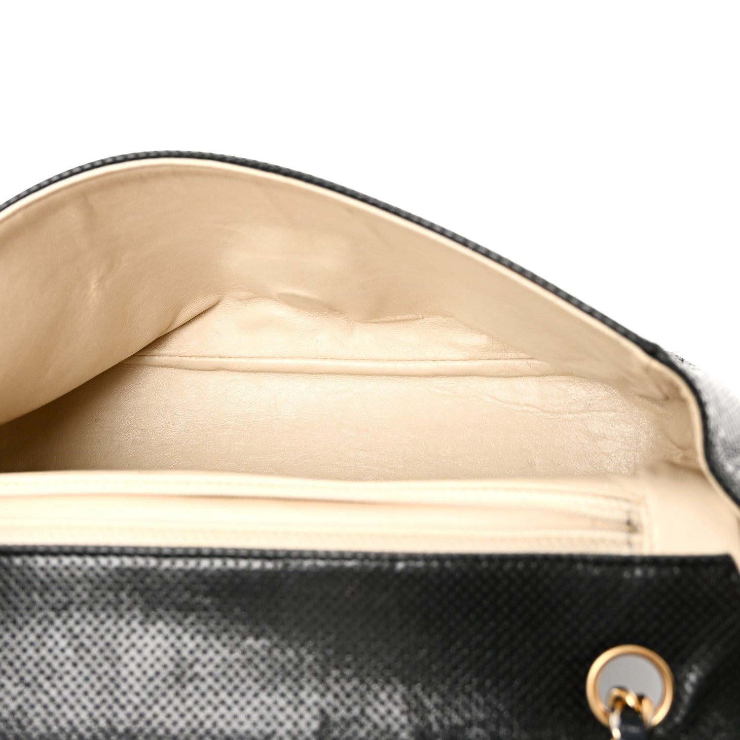 Chanel Lambskin Perforated Medium Single Flap Bag Black White