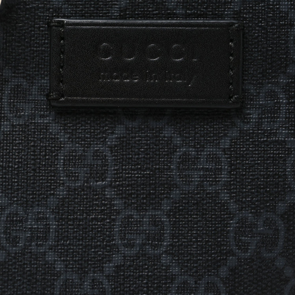 Gucci GG Supreme Monogram Appia Calfskin Web Small Camera Messenger Bag Black Grey
