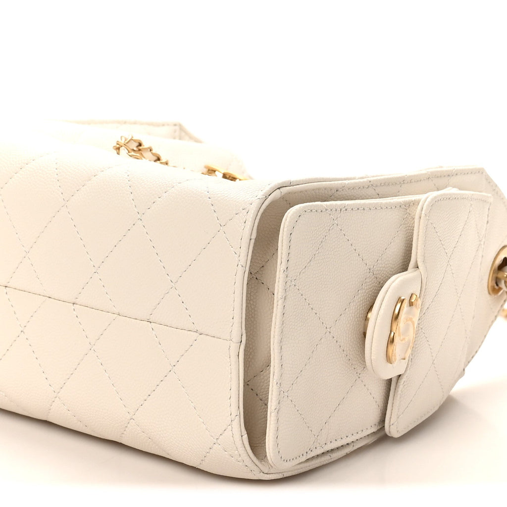 Chanel Caviar Quilted Mini Chanel 25 Handbag White