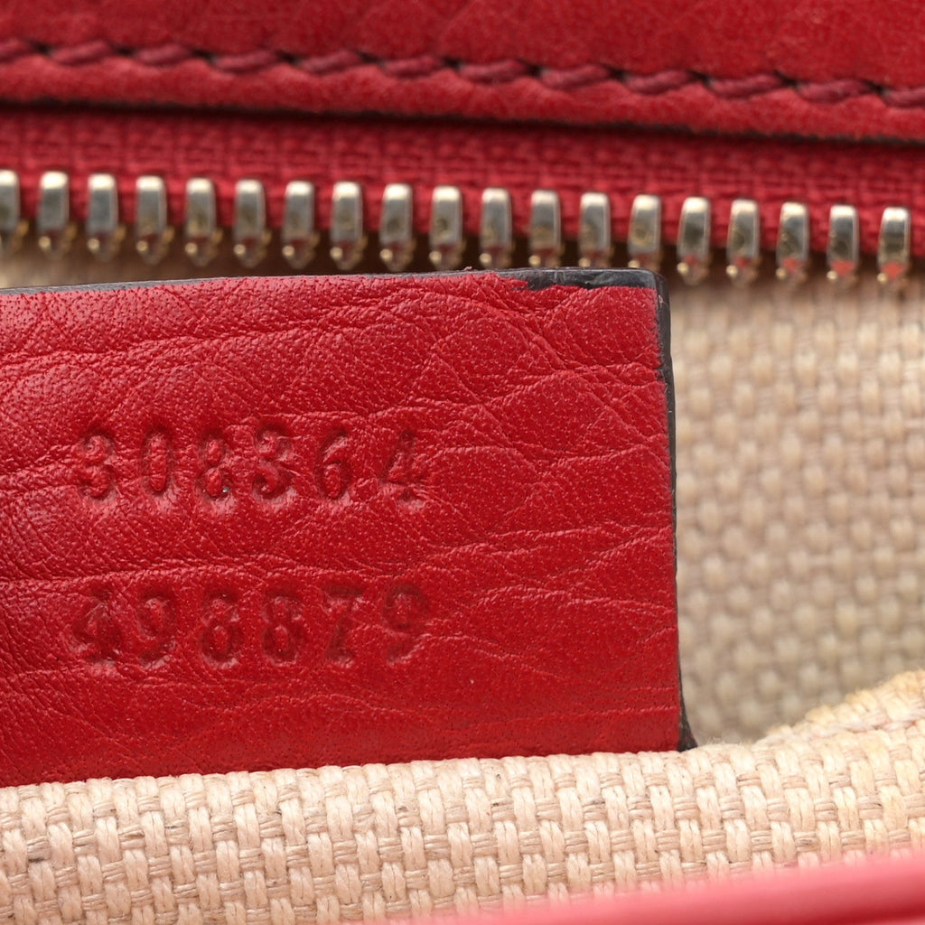Gucci Pebbled Calfskin Small Soho Disco Bag Vibrant Red