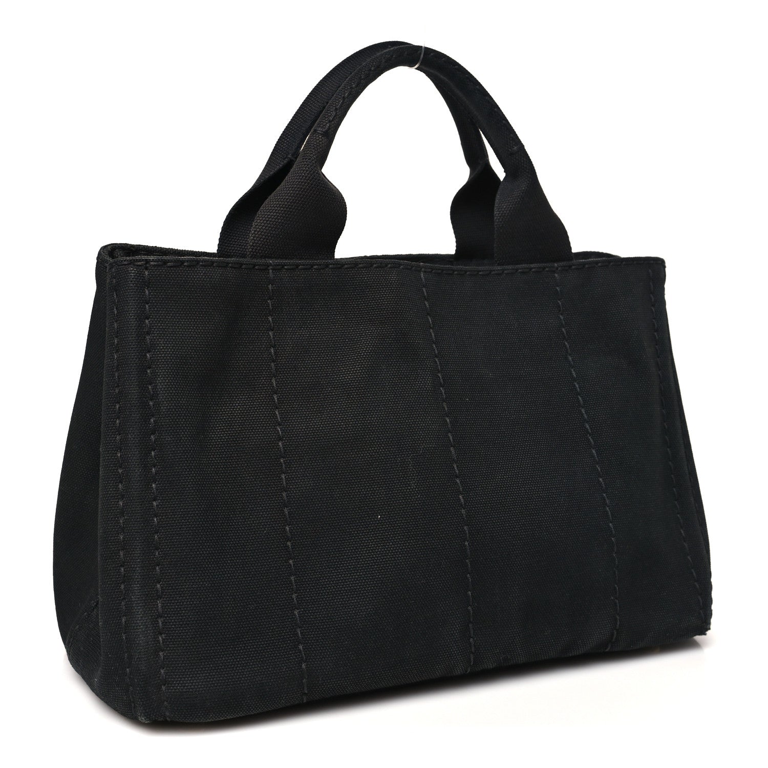 Prada Denim Canapa Logo Tote Black