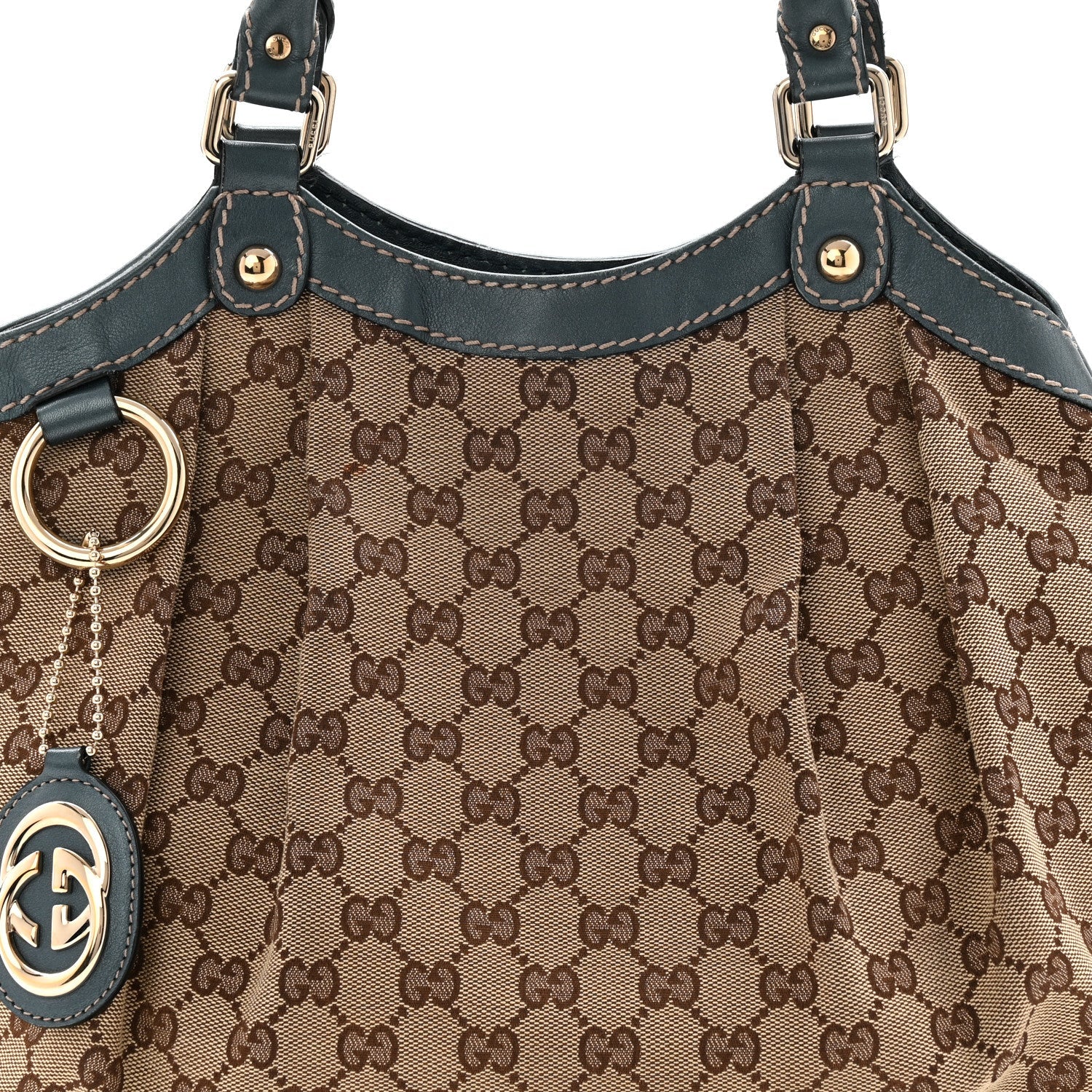 Gucci Monogram Medium Sukey Tote Metallic Blue