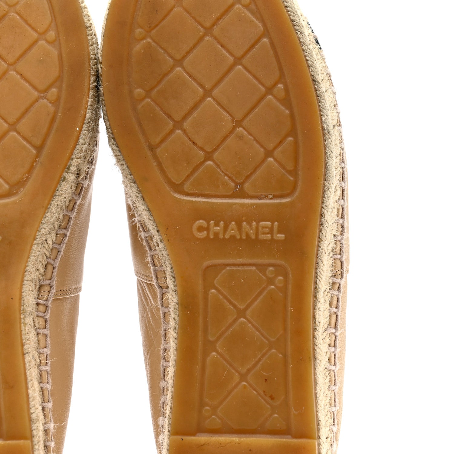 Lambskin CC Espadrilles 39 Beige Black