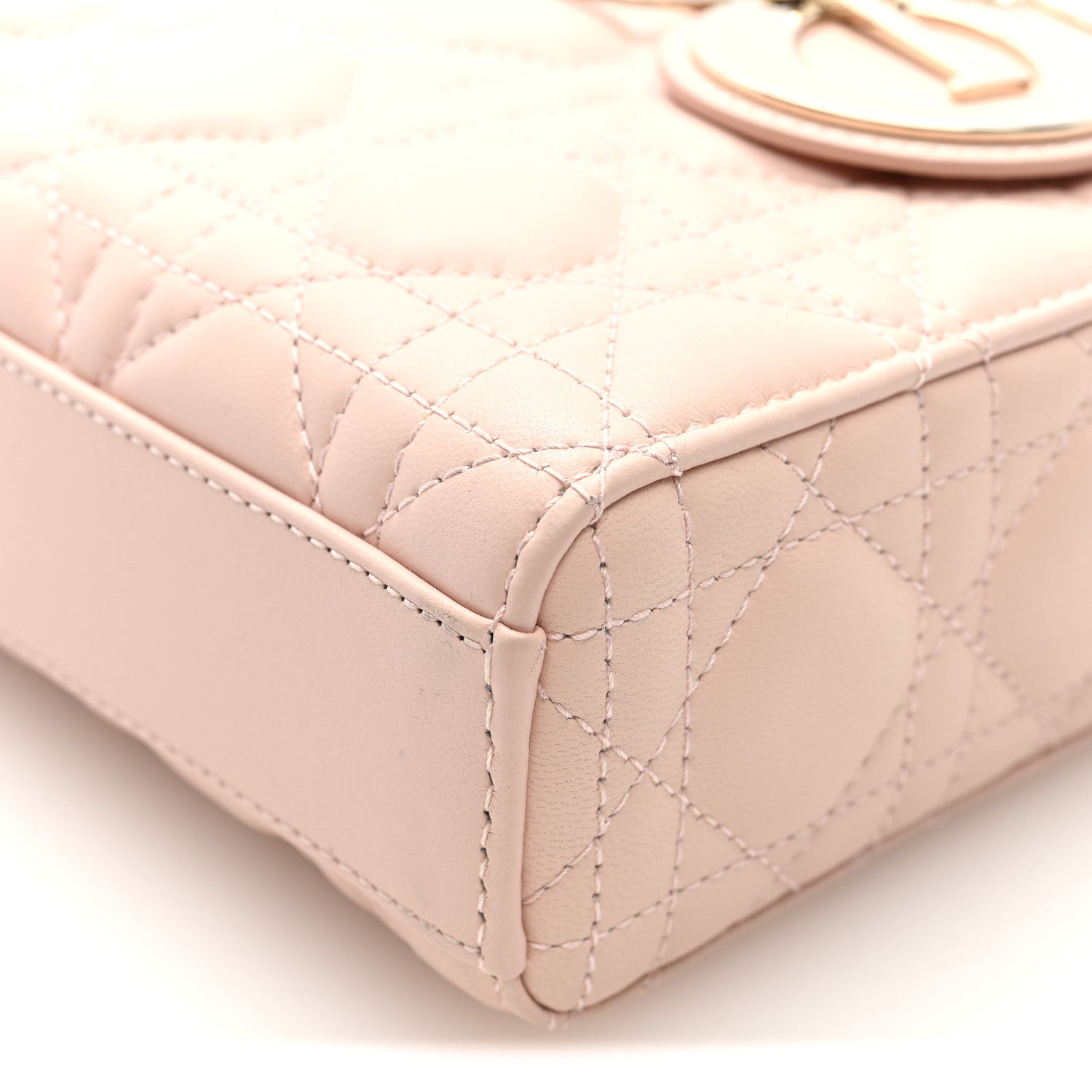Christian Dior Lambskin Cannage Medium Lady D-Joy Powder Pink