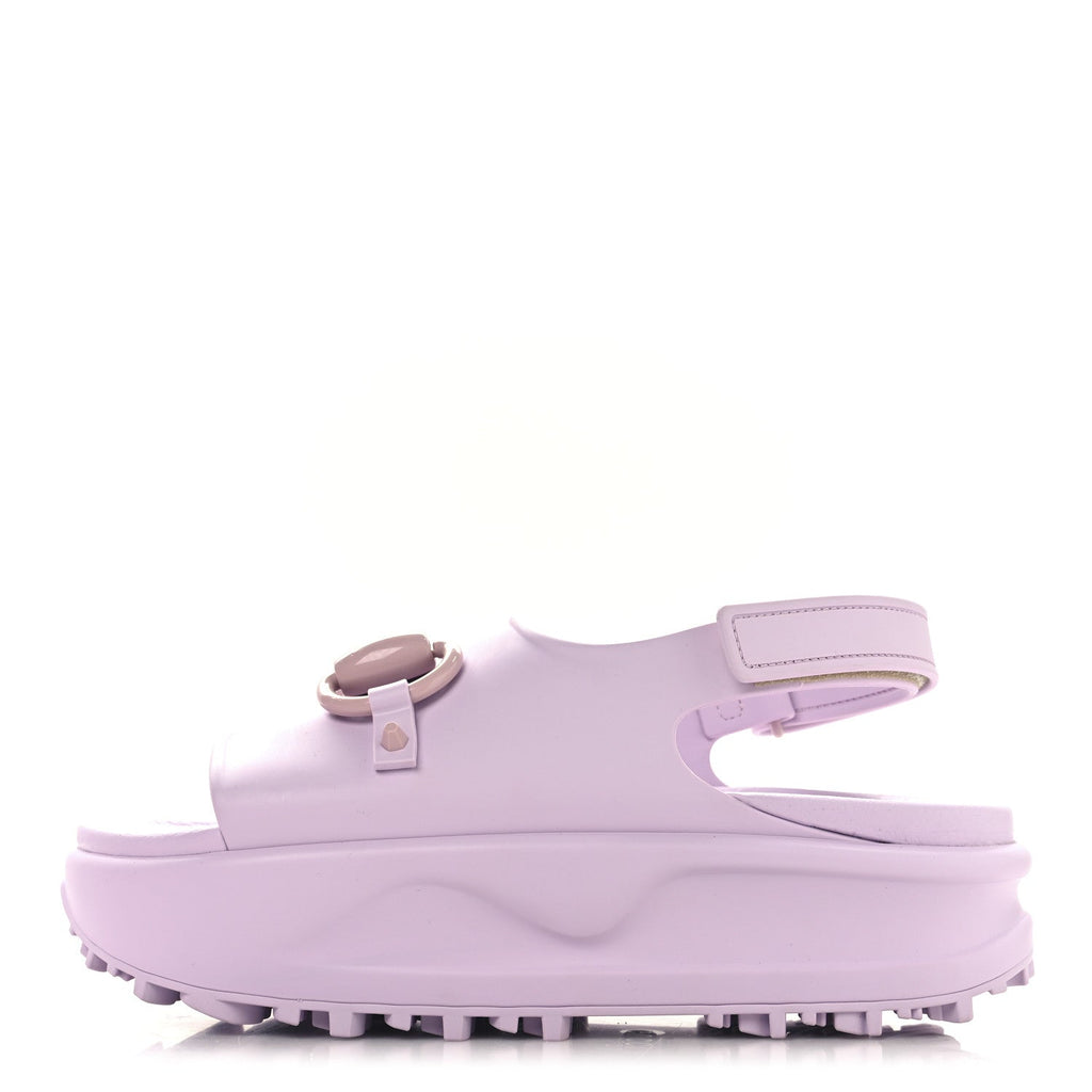 Gucci Soft Rubber Horsebit Touch Womens Strapped Sandals 36 Talc Pink