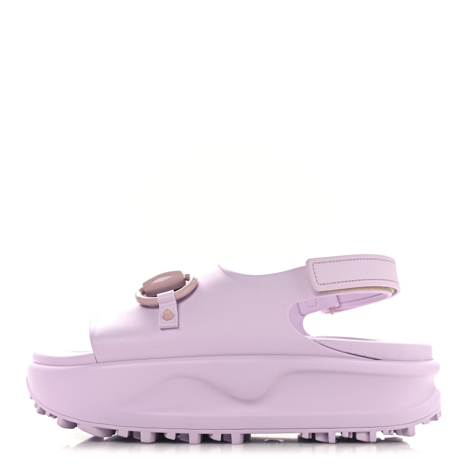 Gucci Soft Rubber Horsebit Touch Womens Strapped Sandals 36 Talc Pink