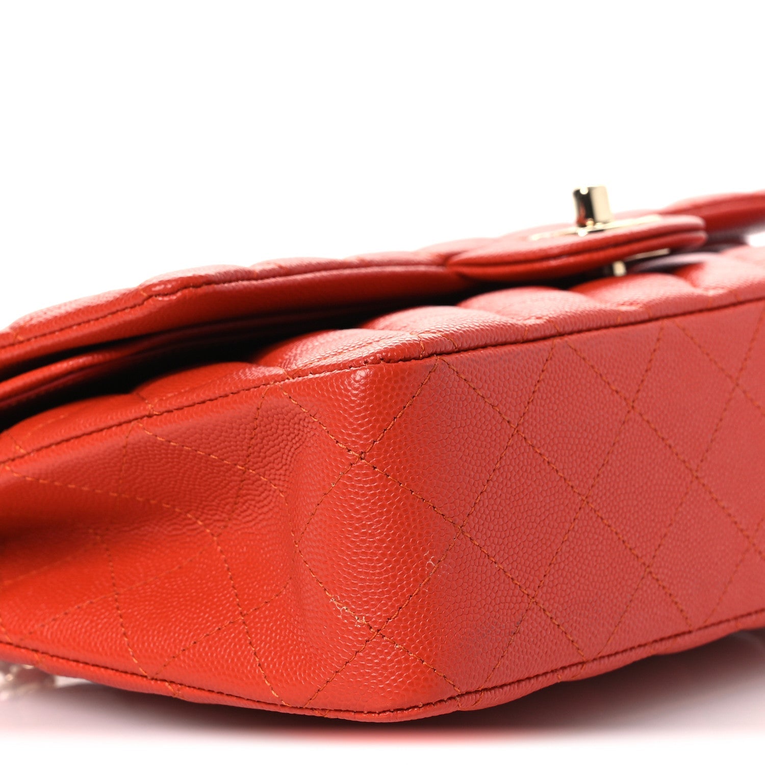 Chanel Caviar Quilted Medium Double Flap Light Red