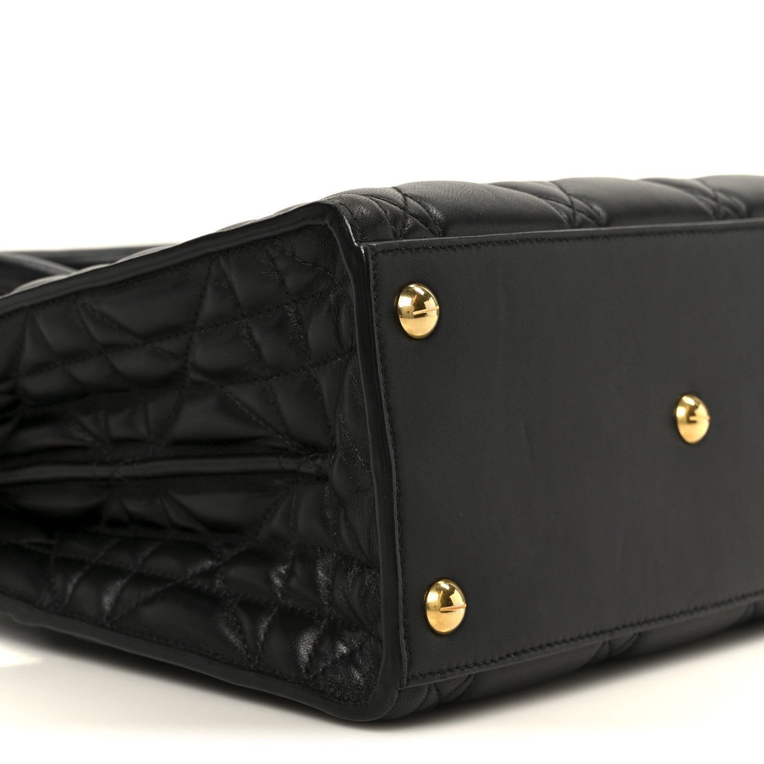 Christian Dior Calfskin Macrocannage Medium St. Honore Tote Black