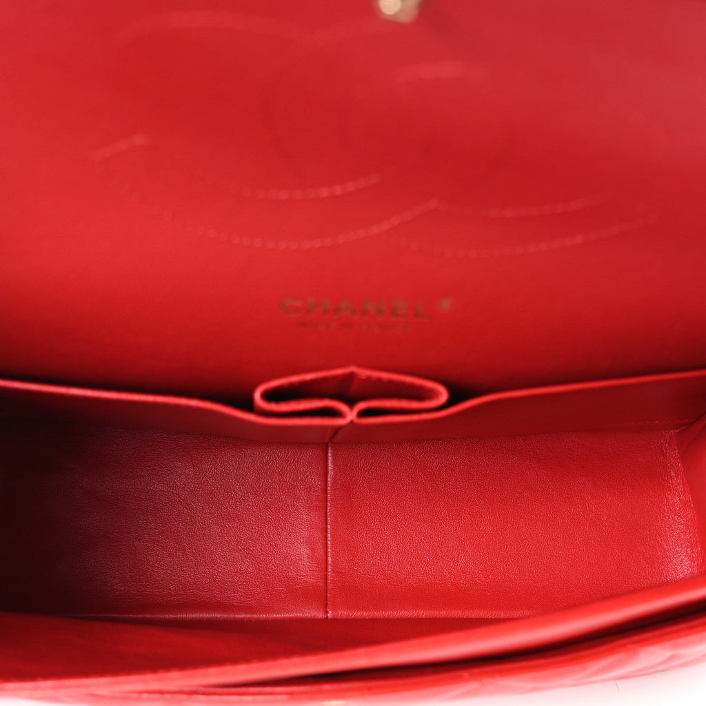 Chanel Lambskin Quilted Jumbo Double Flap Red