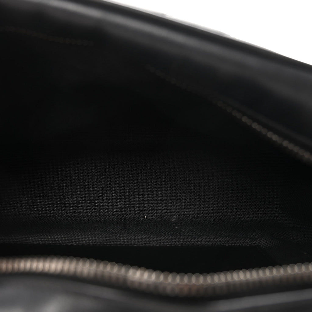 Gucci Calfskin Matelasse Monochrome Small GG Marmont Chain Shoulder Bag Black