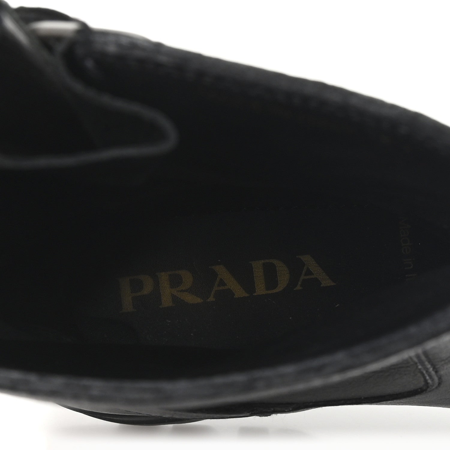 Prada Calfskin Double Buckle Combat Boots 37 Black