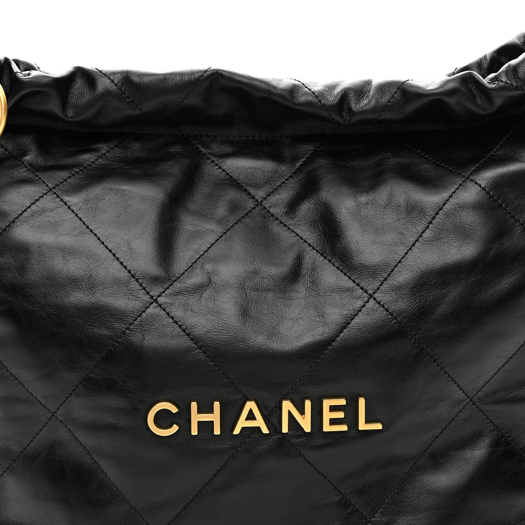Chanel Shiny Calfskin Quilted Small Chanel 22 Black
