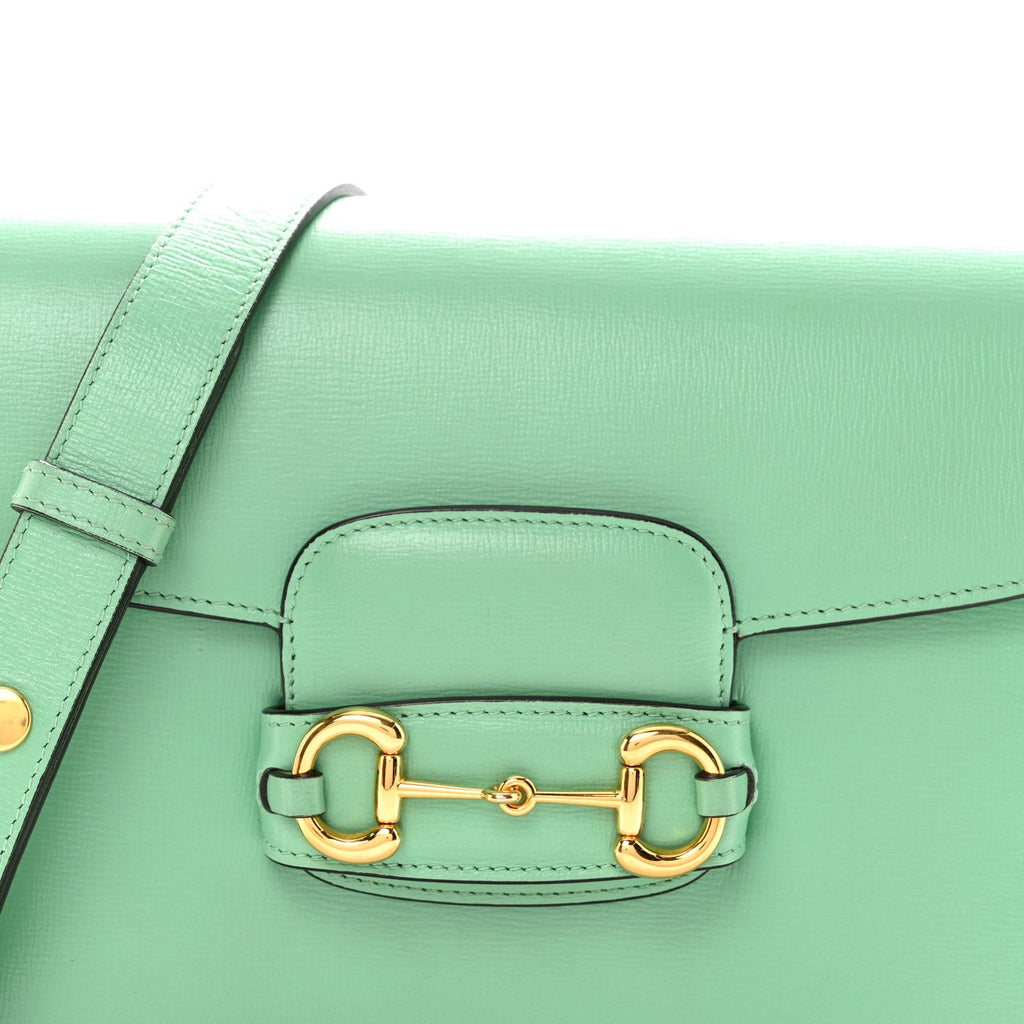 Gucci Azalea Calfskin Horsebit 1955 Shoulder Bag Light Green