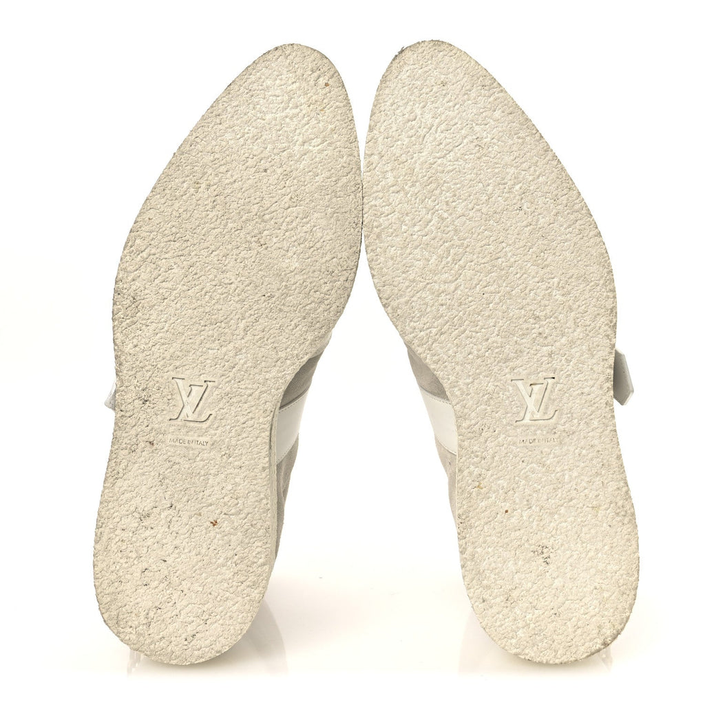 Louis Vuitton Calfskin Suede Mens Creeper Ankle Boots 9 White