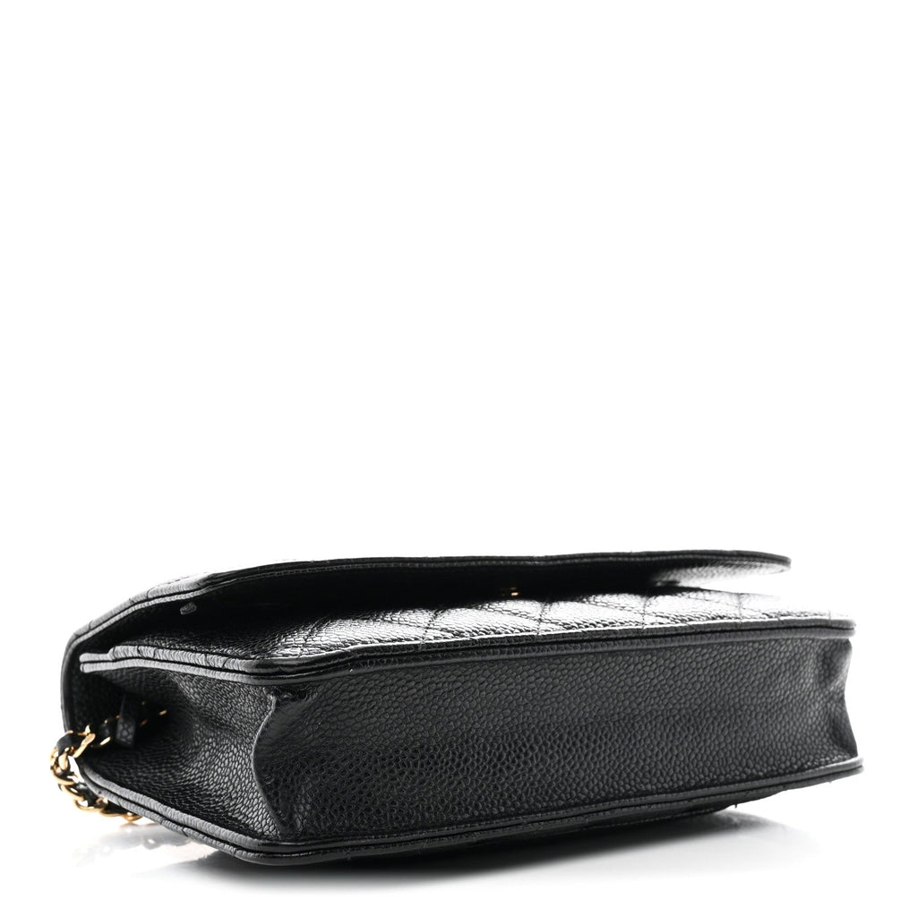 Chanel Caviar Quilted Wallet on Chain WOC Black